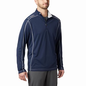 Columbia PFG Low Drag™ 1/4 Zip Herr Marinblå (QXUBG1098)